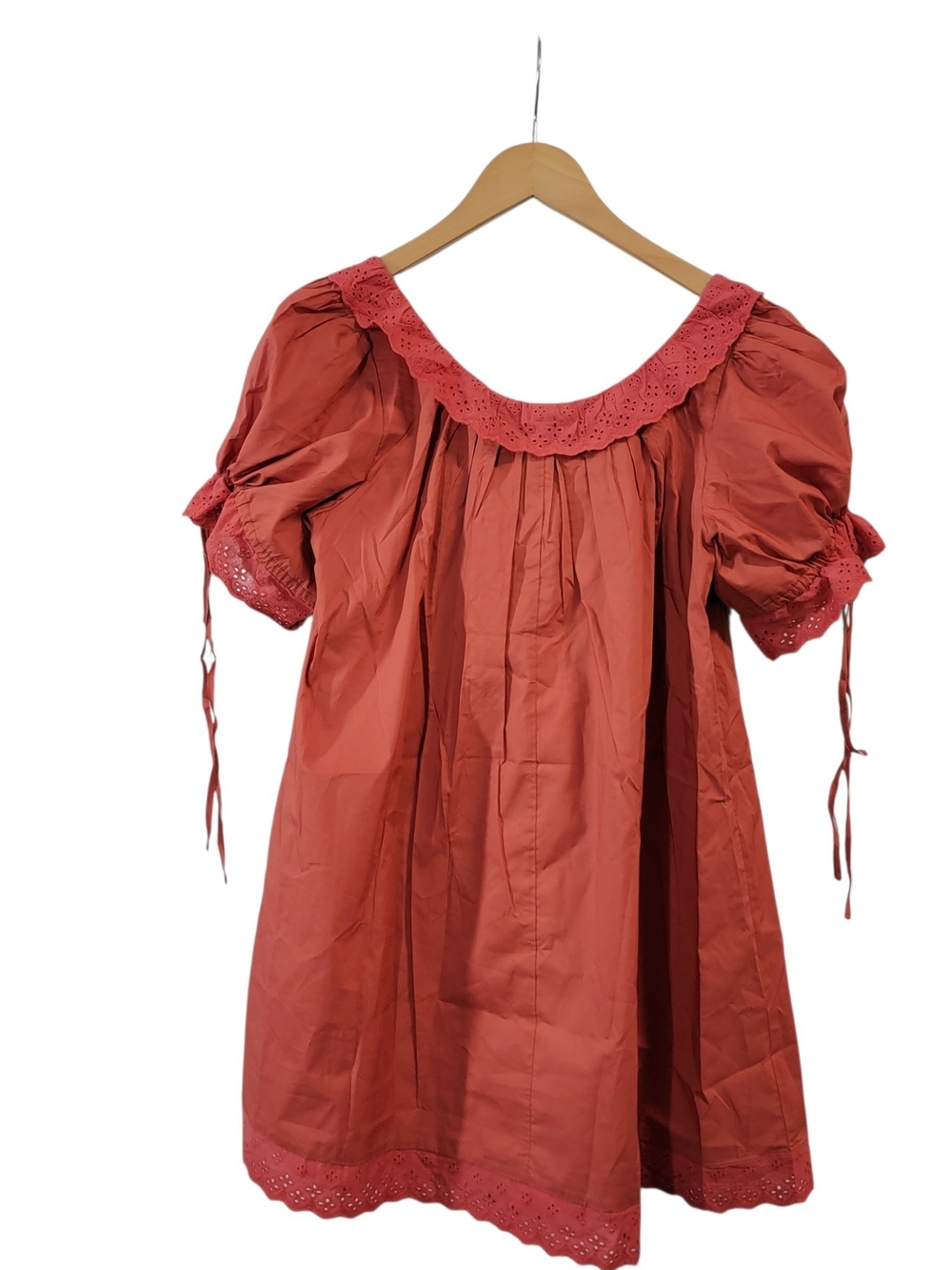 Few Moda Rust Mini Dress with Ruffled Neckline - Picture 6 of 10